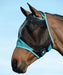 WeatherBeeta ComFITec Fine Mesh Fly Mask without Ears - Black/Turquoise Warmblood/Oversized 