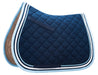 Roma All-Purpose Crescent English Saddle Pad - Navy/White/Light Blu  