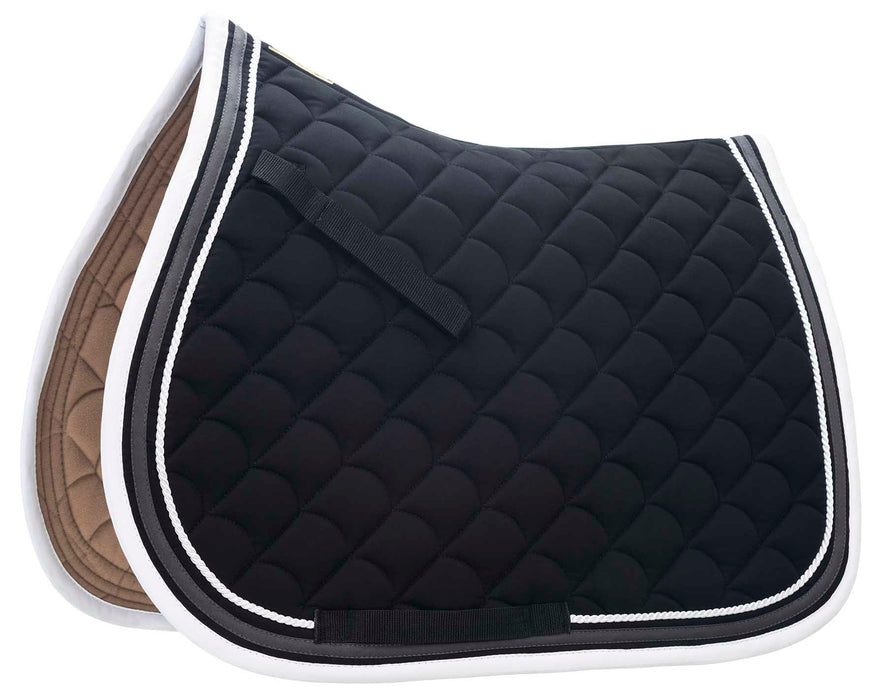 Roma All-Purpose Crescent English Saddle Pad - Black/Gray/White  