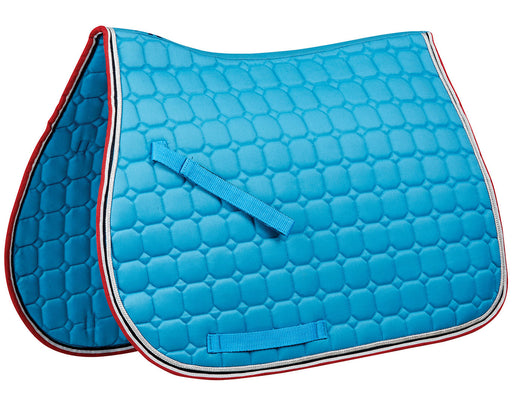 Saxon Coordinate Quilted All Purpose Saddle Pad - Blue/Navy/Berry  