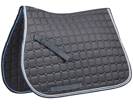 Saxon Coordinate Quilted All Purpose Saddle Pad - Gray/Blue/White  