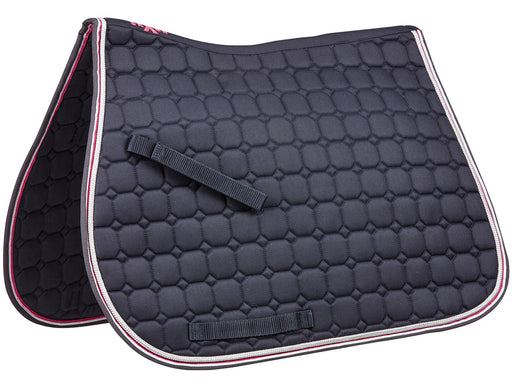 Saxon Coordinate Quilted All Purpose Saddle Pad - Navy/Pink/White  