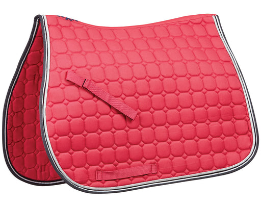 Saxon Coordinate Quilted All Purpose Saddle Pad - Pink/Navy/White  