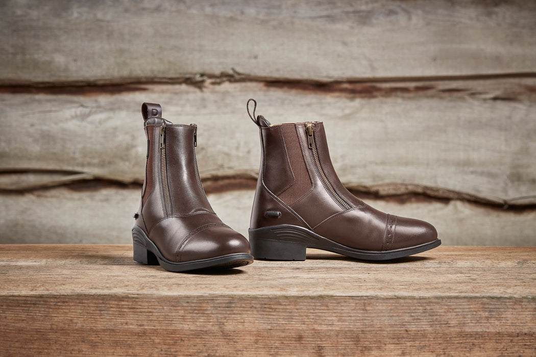 Dublin Evolution Double Zip Front Paddock Boots, Brown - 6.5  