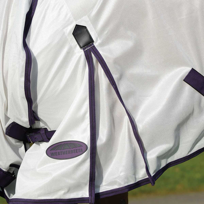 WeatherBeeta ComFITec Essential Mesh II Combo Neck Fly Sheet - White/Purple 66 in 