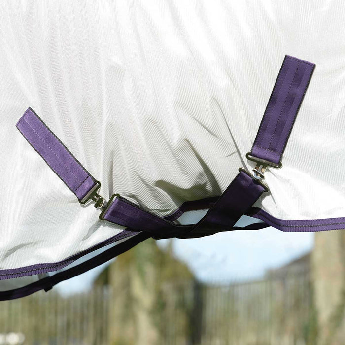 WeatherBeeta ComFITec Essential Mesh II Combo Neck Fly Sheet - White/Purple 66 in 