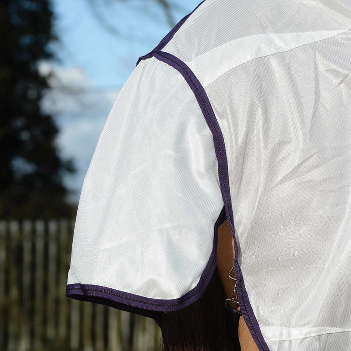 WeatherBeeta ComFITec Essential Mesh II Combo Neck Fly Sheet - White/Purple 75 in 