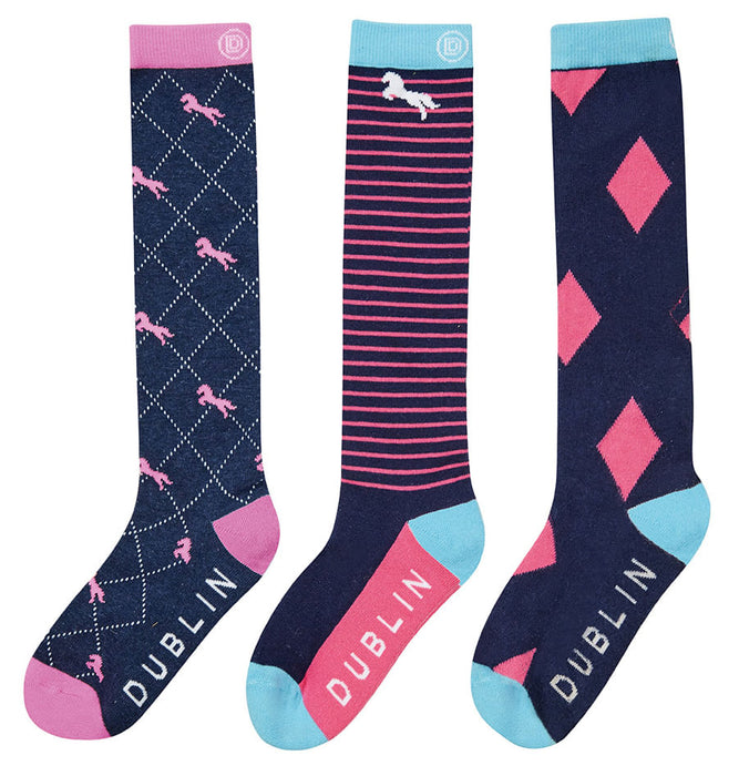 Dublin Rosa 3-Pack Socks - Multi Navy  