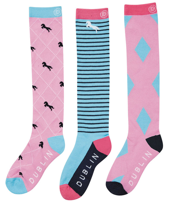 Dublin Rosa 3-Pack Socks - Multi Pink  