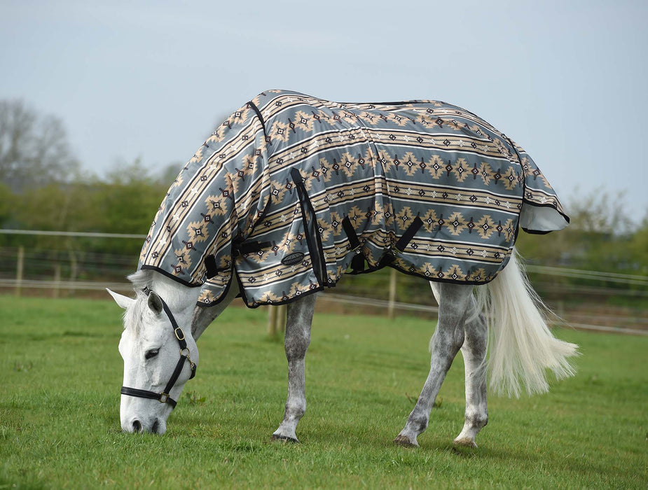 WeatherBeeta ComFITec Essential Mesh II Combo Neck Horse Fly Sheet - Gray Navajo 69 in 