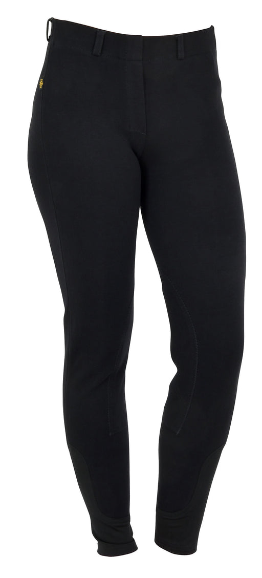 Saxon Knee Patch Women's Pull-On Breeches - Black Sz 24 