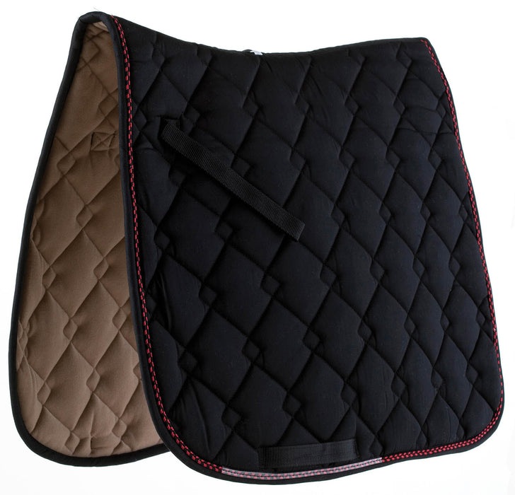 Roma Ecole Double Diamond Dressage Saddle Pad - Black/Red  