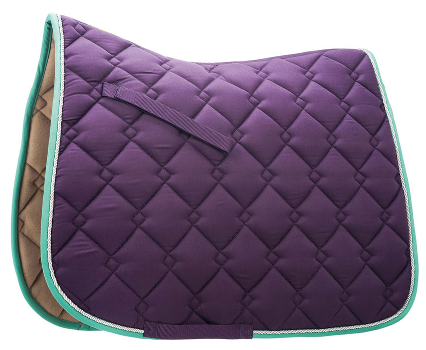 Roma Ecole Double Diamond Dressage Saddle Pad - Purple/Silver/Mint  