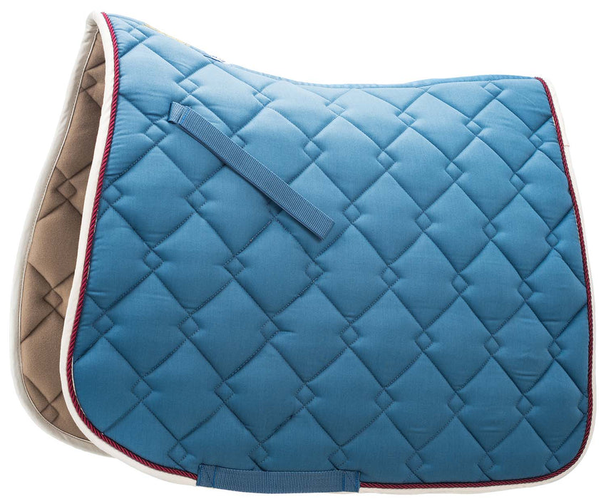 Roma Ecole Double Diamond Dressage Saddle Pad - Slate/Burg/Cream  