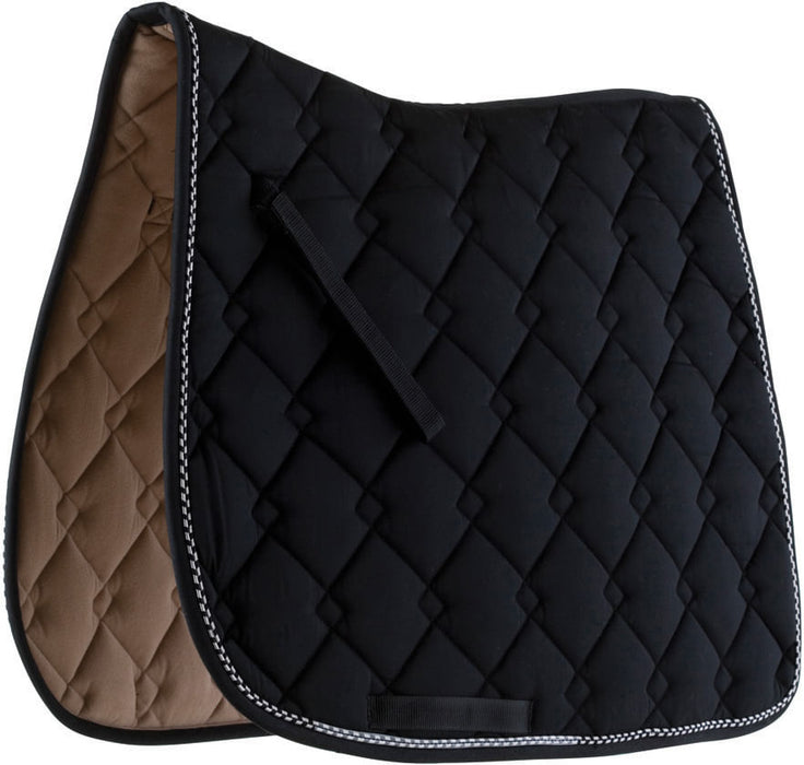 Roma Ecole Double Diamond Dressage Saddle Pad - Black/Silver  