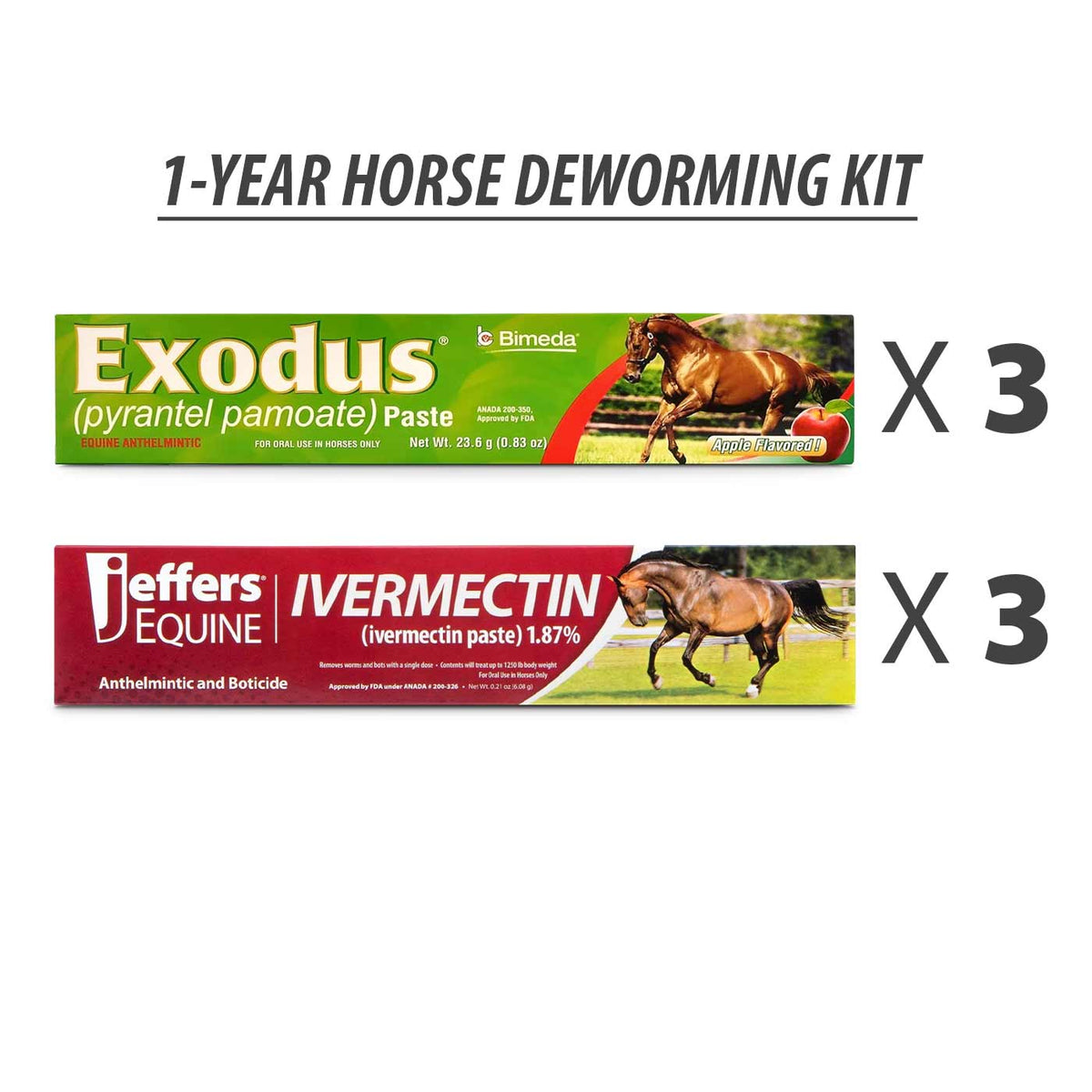 Jeffers 1 Year Horse Deworming Kit jeffers-1-year-horse-deworming-kit