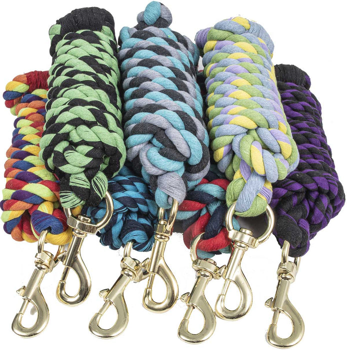 10' Twisted Cotton Lead Rope, Assorted - Jeffers - Horse Supplies > Horse Tack > Horse Leads