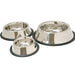 No-Skid/No-Tip Stainless Steel Pet Bowls - No-Skid/No-Tip Stainless Steel Pet Bowls, 1/2 Pint  