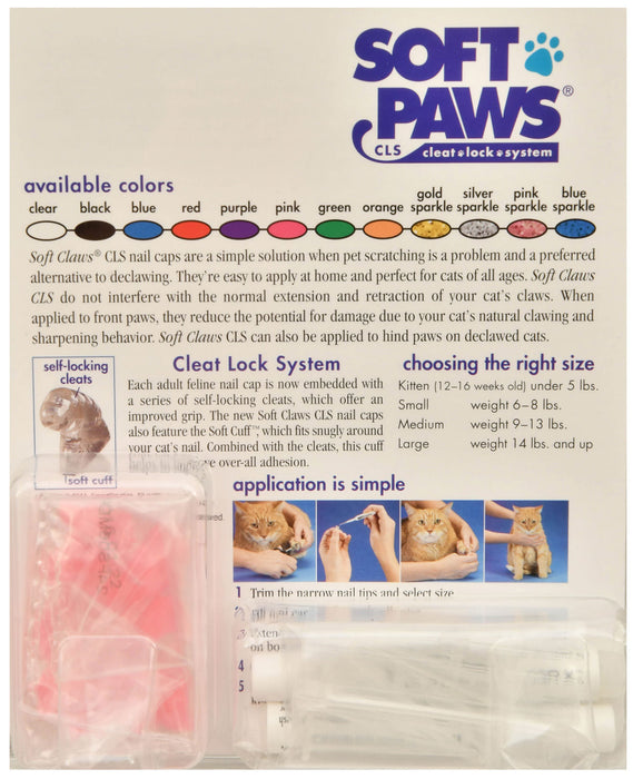 The Original Soft Paws - Nail Cap Kit for Cats - Pink Medium 