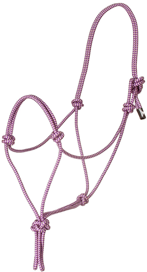 Mustang Premium Nylon Rope Halter - Purple/Silver  