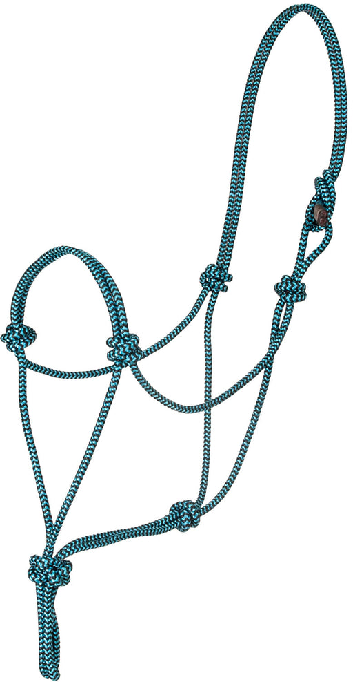 Mustang Premium Nylon Rope Halter - Turquoise/Black  