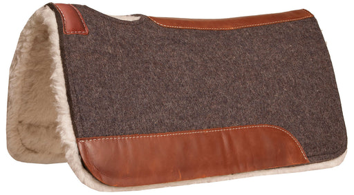 Blue Horse 100% Wool Contoured Saddle Pad with Fleece Bottom -   