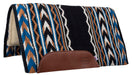 Mustang Arrowhead Fleece Bottom Saddle Pad, 36" x 34" - Black/Blue  