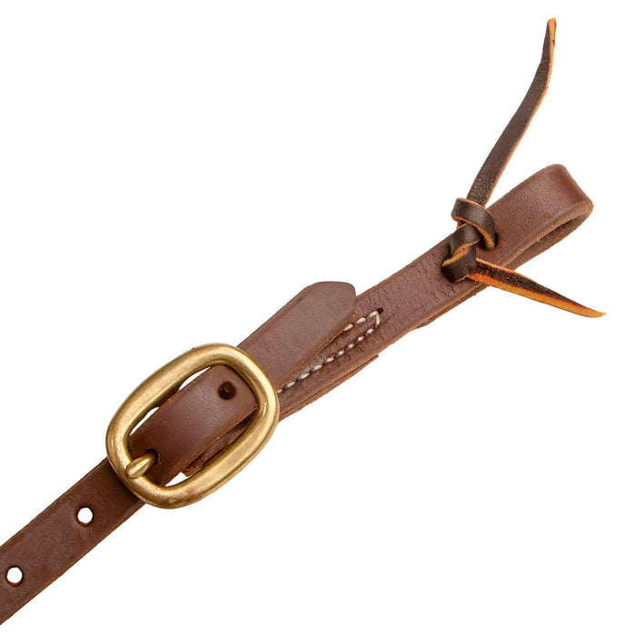 Poplar Head Saddlery Oiled Harness Leather Browband Headstall w/ Waterloop Ends - Brown  