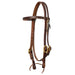 Poplar Head Saddlery Oiled Harness Leather Browband Headstall w/ Waterloop Ends - Brown  