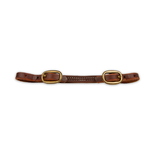 Poplar Head Premium Oiled Doubled and Stitched Harness Leather Curb Strap - Brown  