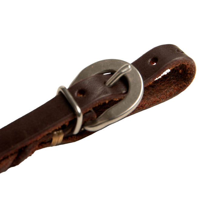 Poplar Head Premium Oiled Harness Leather Bleeding Heart Curb Strap - Brown  