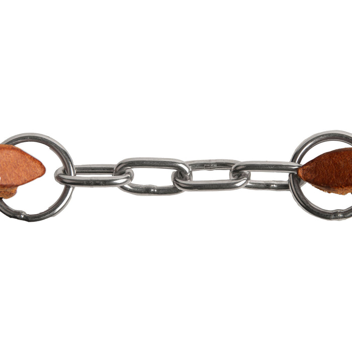 Poplar Head Premium Single Chain Harness Leather Curb Chain - Brown  