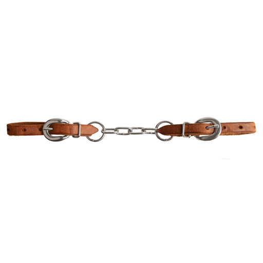 Poplar Head Premium Single Chain Harness Leather Curb Chain - Brown  