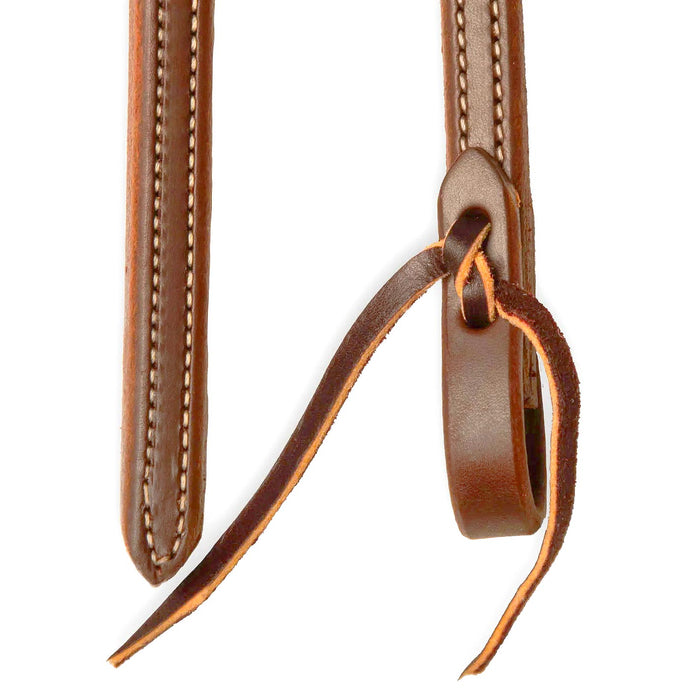 Poplar Head Saddlery Oiled Doubled & Stitched Harness Leather Split Reins, 5/8" x 8' - Brown  