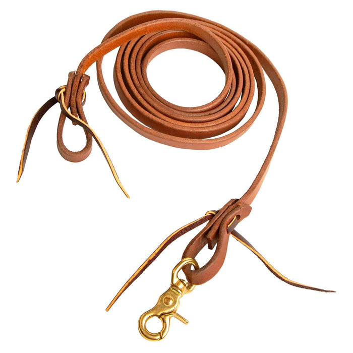 Poplar Head Premium Oiled Harness Leather Roping Rein - 5/8"  