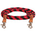 Mustang Round Braided Trail Reins - Black/Red  