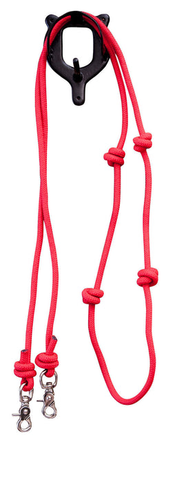 Mountain Rope 8' Knotted Barrel Rein - Red  