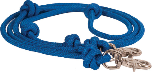 Mountain Rope 8' Knotted Barrel Rein - Blue  