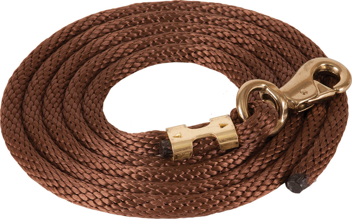 Mustang Solid Poly Lead Rope, Bull Snap - Brown  