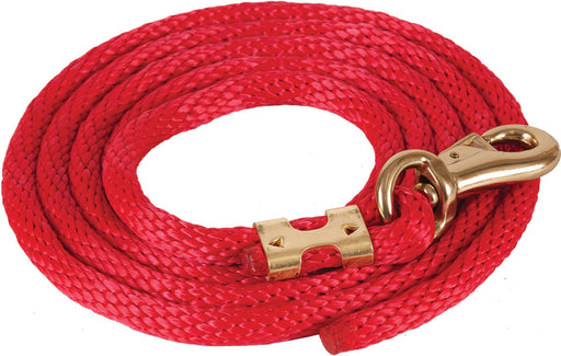 Mustang Solid Poly Lead Rope, Bull Snap - Red  