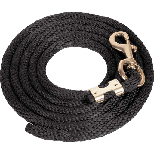 9'L Solid Color Poly Lead Rope (with Bolt Snap) from Mustang Mfg. - Black  