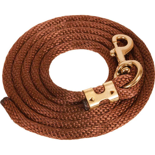 9'L Solid Color Poly Lead Rope (with Bolt Snap) from Mustang Mfg. - Brown  