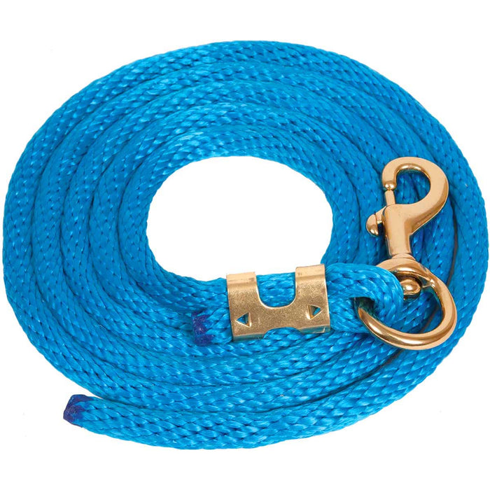 9'L Solid Color Poly Lead Rope (with Bolt Snap) from Mustang Mfg. - Blue  