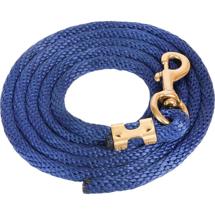 9'L Solid Color Poly Lead Rope (with Bolt Snap) from Mustang Mfg. - Navy  