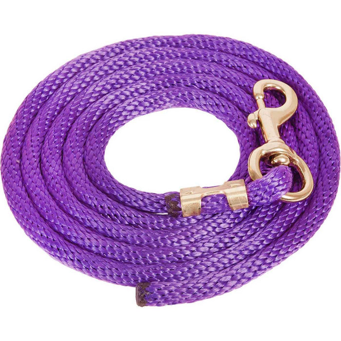 9'L Solid Color Poly Lead Rope (with Bolt Snap) from Mustang Mfg. - Purple  