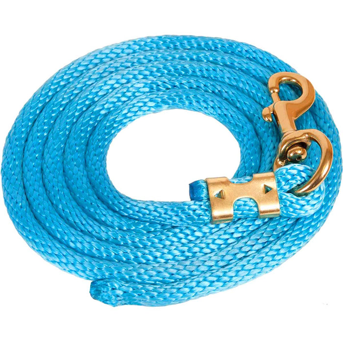 9'L Solid Color Poly Lead Rope (with Bolt Snap) from Mustang Mfg. - Aqua  