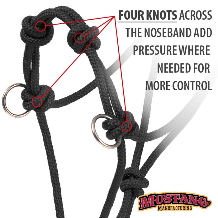 Mustang 4-knot Side Pull Rope Halter - Single Pack  