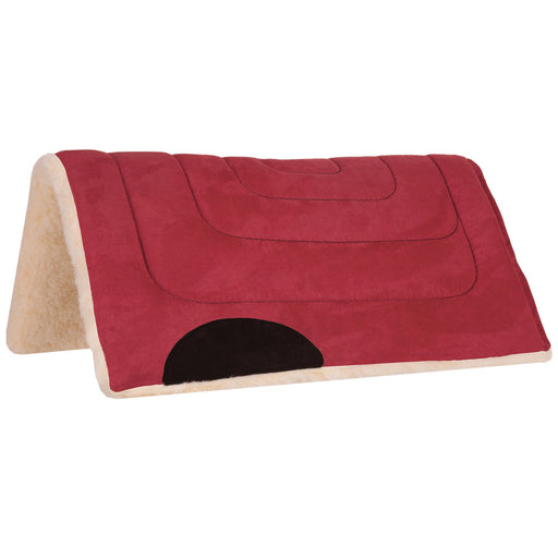 Mustang Faux Suede Pony Saddle Pad , 24" x 24" - Red  