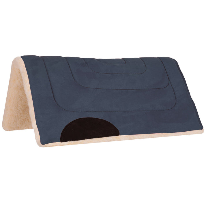 Mustang Faux Suede Pony Saddle Pad , 24" x 24" - Navy  