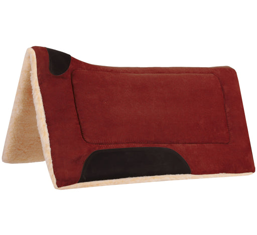 Mustang Faux Suede Contoured Saddle Pad - Red  